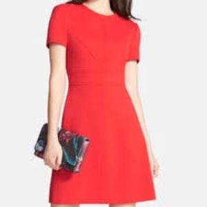 Eliza J Crepe A Line Short Sleeve Dress